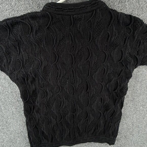 COOGI Australia Black 3D Textured Knit Sweater Pullover Cotton Small Ladies - Picture 14 of 16